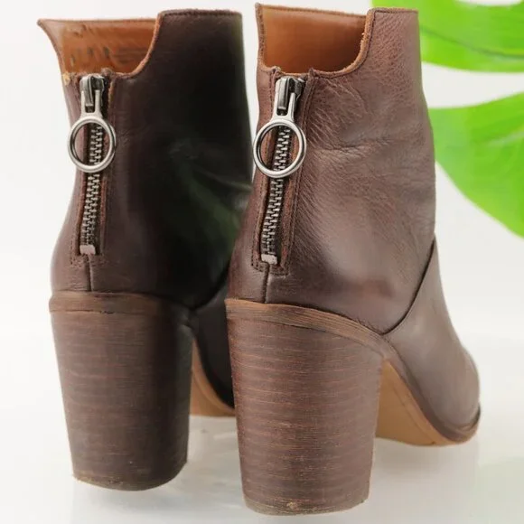 Franco Sarto Women's Mack Boot Size 7 Pointed Block Heel Brown Leather Comfy - Picture 5 of 12